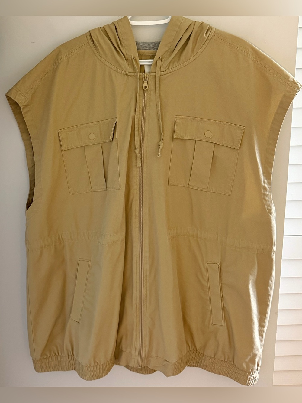 OFFLINE by Aerie Khaki Utility Cargo Hooded Vest XXL